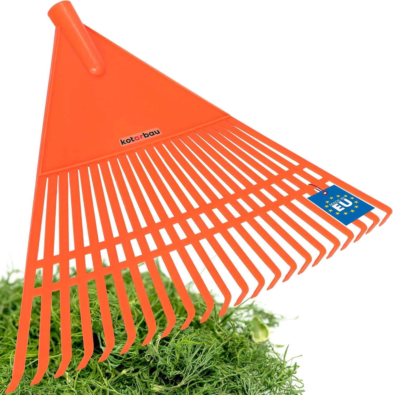 KOTARBAU® Rateau à Feuilles - Plastique - 44 cm - Noir - avec Manche - Râteau Jardin - Balai à Gazon - Ramasse Feuilles - Léger - Résistant - Entretien Jardin