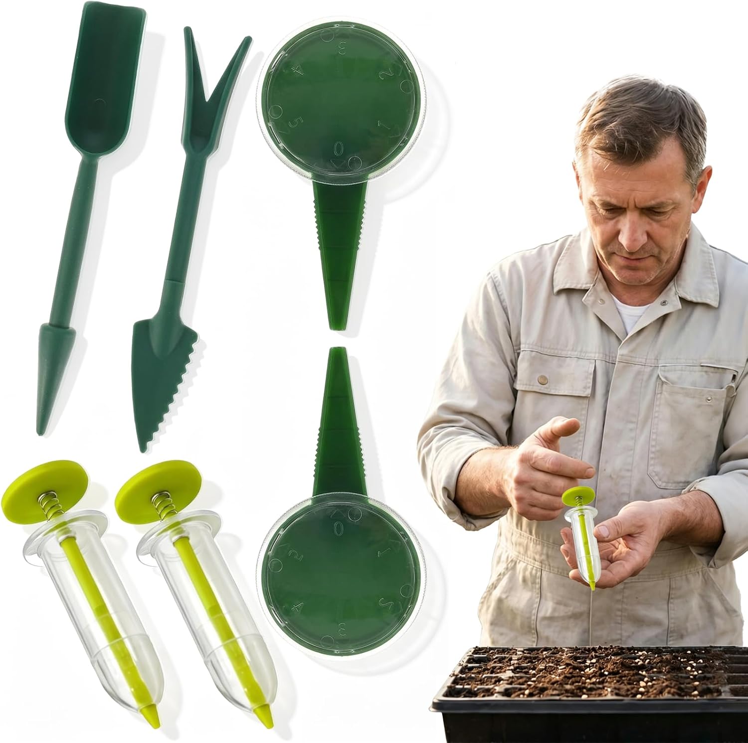 Semoir à Graines Manuel, 6 Pcs Mini Semoir de Précision, Outil de Semis pour Petites Graines, Légumes et Fleurs - Idéal pour Le Jardinage et la Culture de Plantes