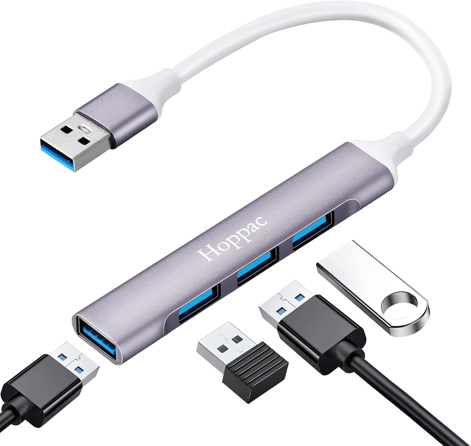 Hoppac Hub USB 7 Ports, 1 USB 3.0 et 6 USB 2.0