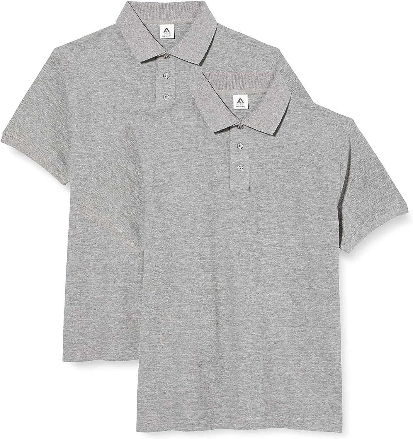 FM London (2-Pack) Men's Polo Shirt | Cotton Stretch, Fitted Polo Shirts