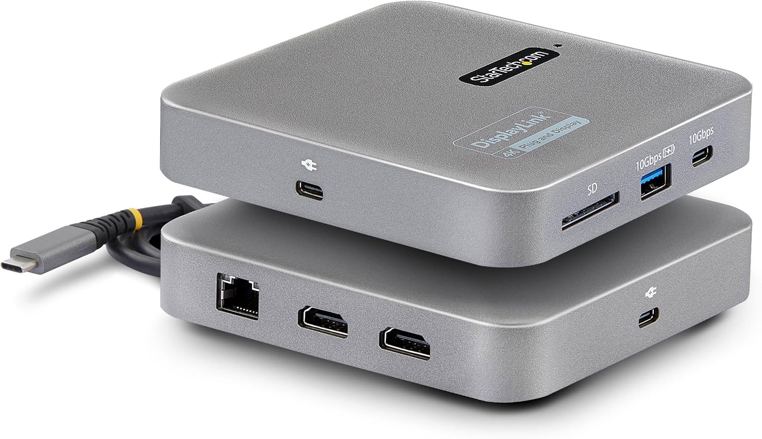 StarTech Dock USB-C DisplayLink 7-en-1 Double HDMI 4K 60Hz, GbE