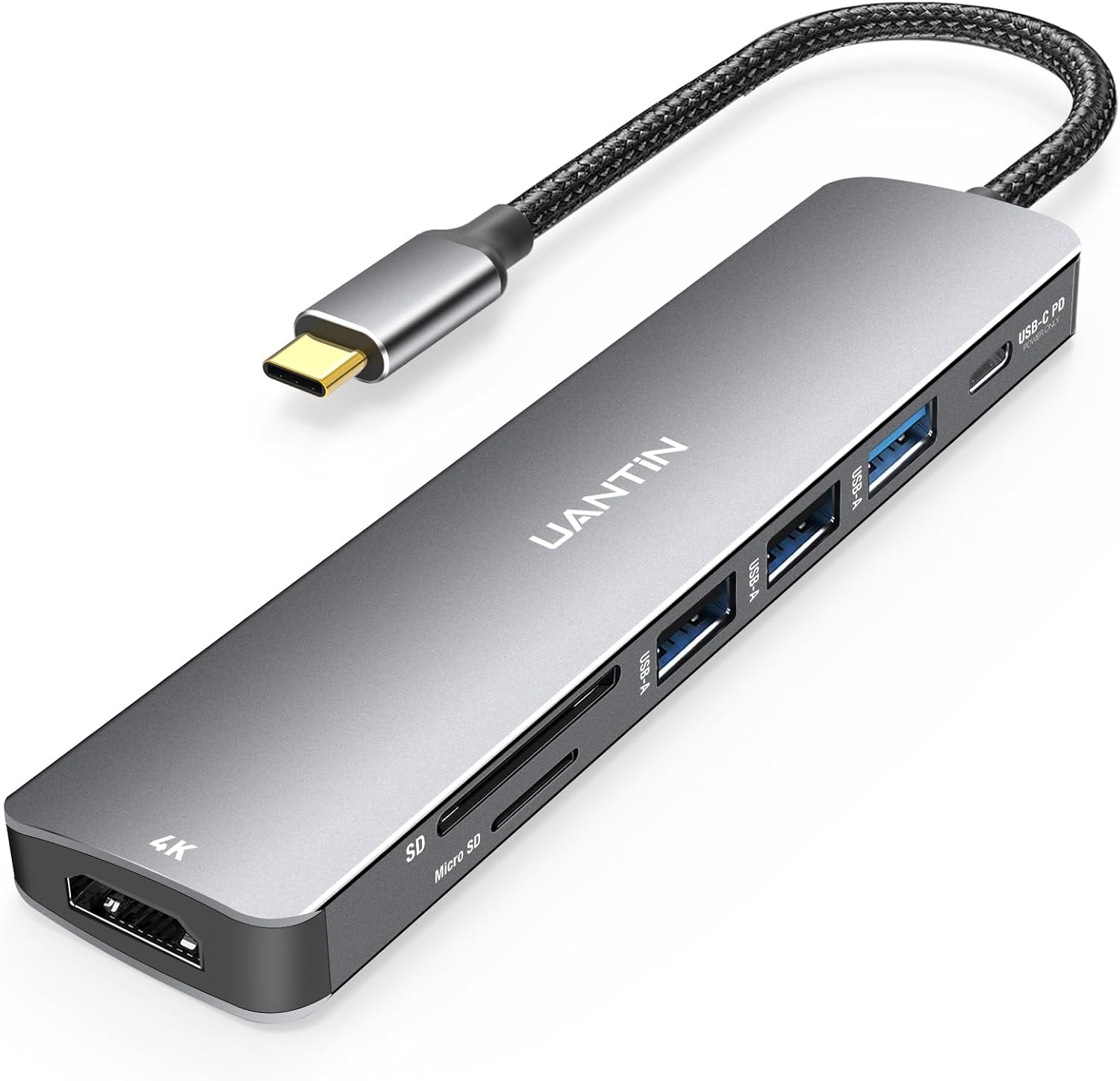 UANTIN Hub USB C, adaptateur multiport 7 en 1 pour ordinateur portable/Mac