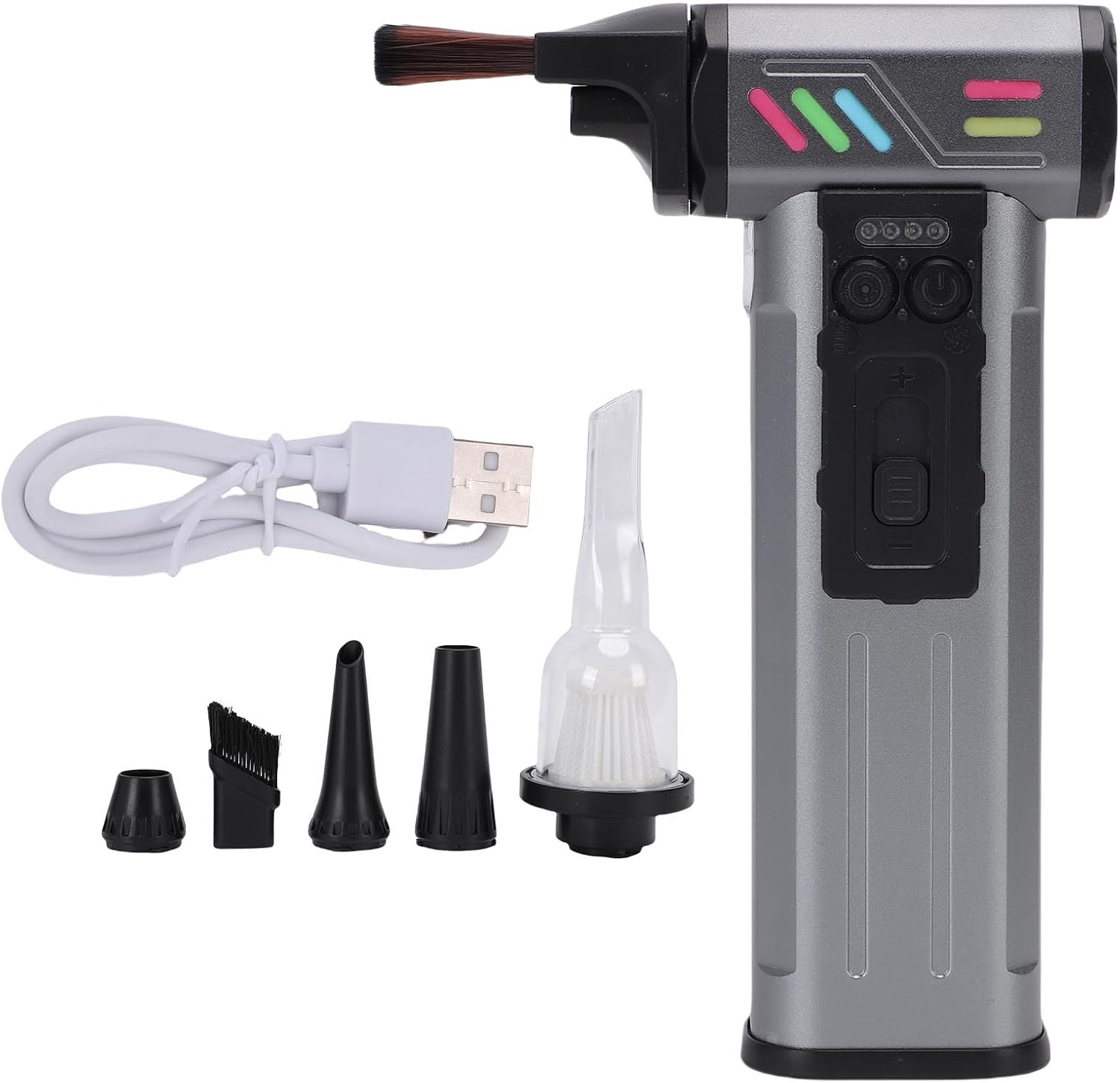 Yanmis Boucheau D'air électrique, Souffleur D'air de Poche sans Fil, Small-Spilt Dust Blower Portable pour le Nettoyage électronique par Clavier de L'ordinateur, Gris foncé