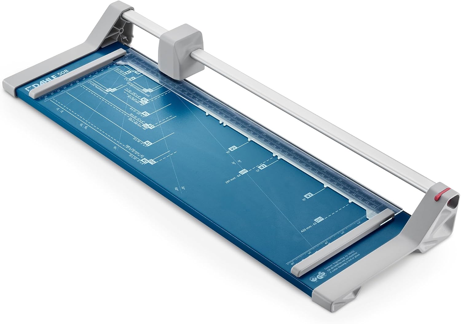 Dahle Rogneuse 507 Modèle 2020 (Capacité de Coupe jusqu'à 8 Feuilles, DIN A4, 320 mm de Coupe, Auto-Affûtante, Pression Automatique) Bleu