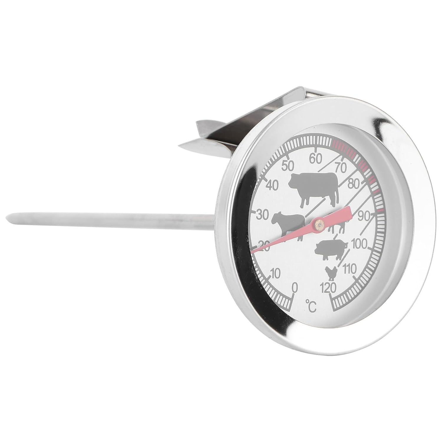 ABOOFAN Thermomètre Protection Inoxydable pour Barbecue Blanc en Acier Mesure Précise Température Éclats et Cuisine et Grillades
