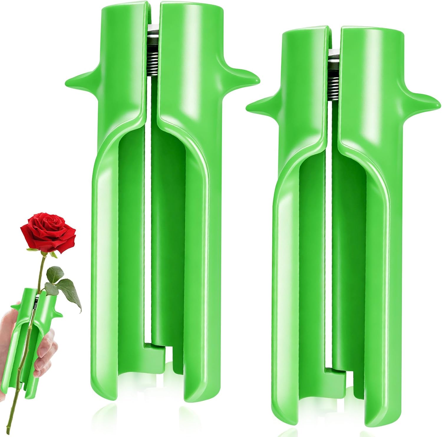 Lot de 2 outils pour enlever les épines de rose, nettoyeur de fleurs, coupe-épines, outil pour enlever les feuilles, jardinage vert, compositions florales, nouvelles améliorations, tige propre et