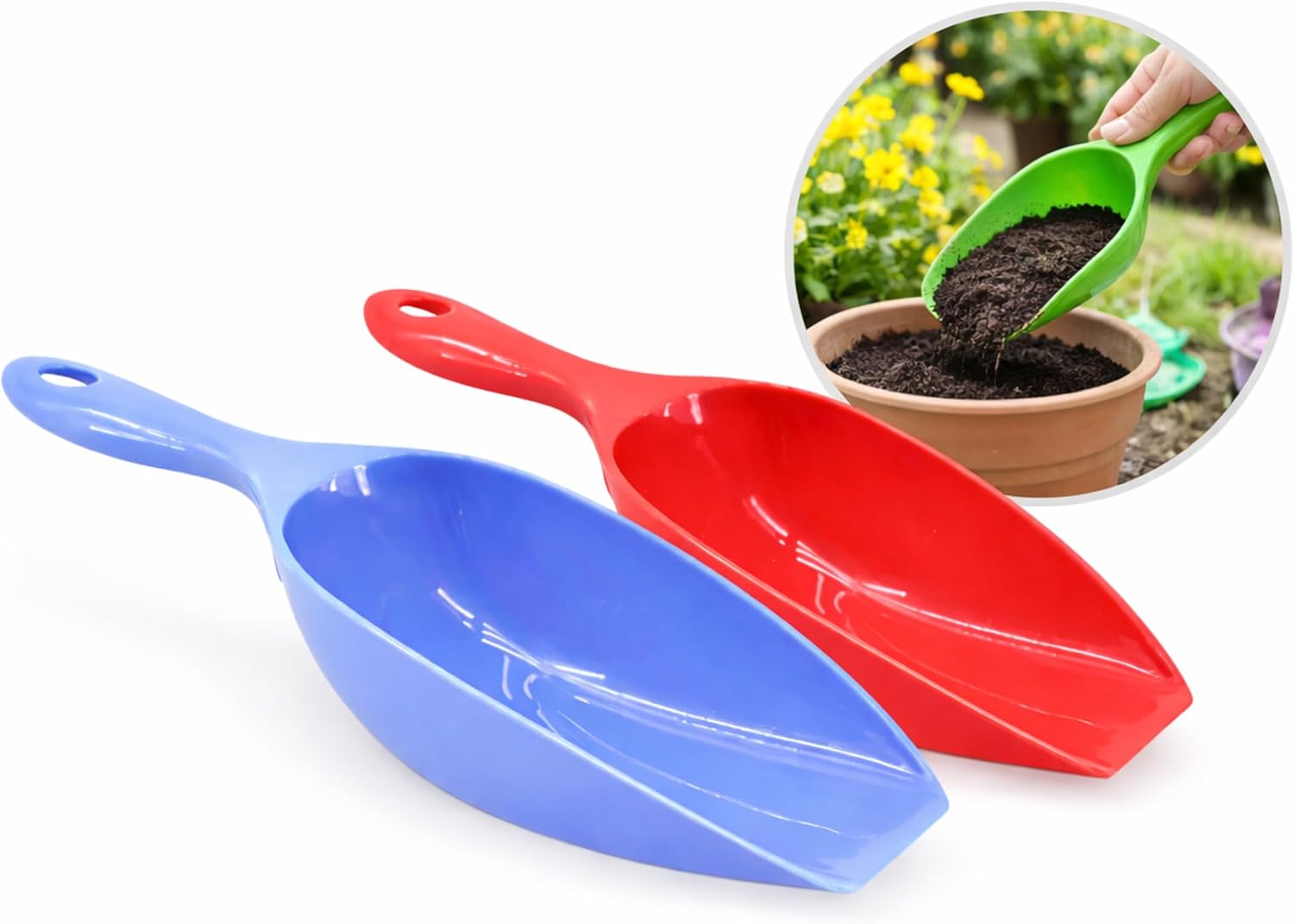 PARENCE – Lot de 2 Petites Pelles à Récolte 19 cm en Plastique – Pelles de Jardin Polyvalentes – Légères et Résistantes – Couleurs Aléatoires, Aléatoire
