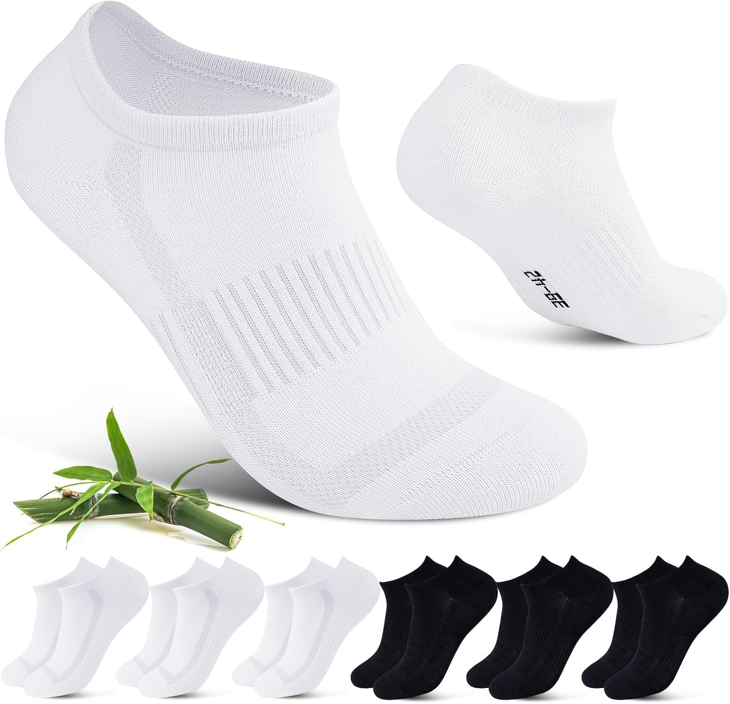 Cirorld Chaussettes Sport en Bambou Coton Mixte 6 Paires 39-42 & 43-46 | Respirantes & Anti-Odeurs | Antibactériennes & Absorbantes | Taille Unique Couleurs Assorties