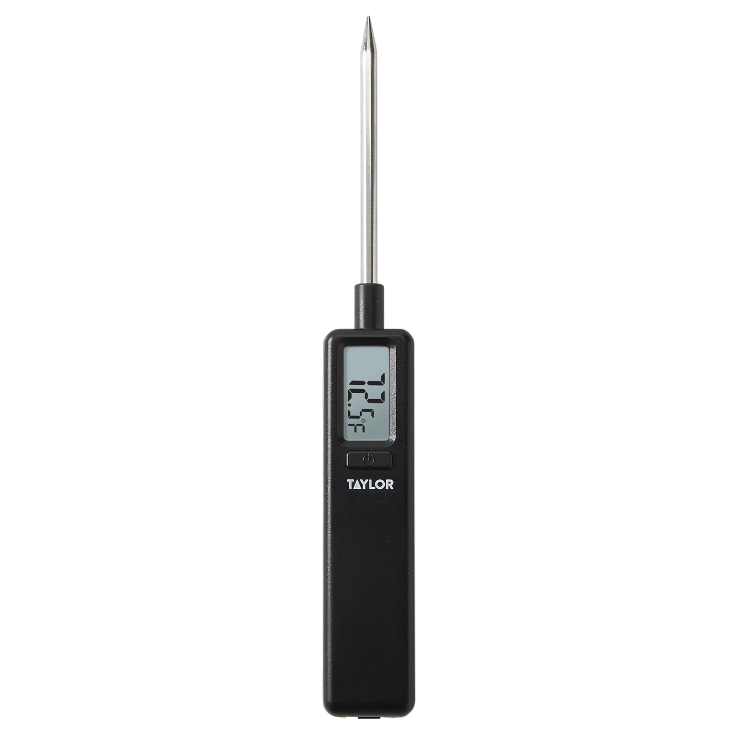 Taylor Mighty Mini thermomètre à viande numérique à lecture instantanée pour cuisiner et griller, plage de -40 °C à 230 °C, format de poche compact avec interrupteur marche/arrêt, noir