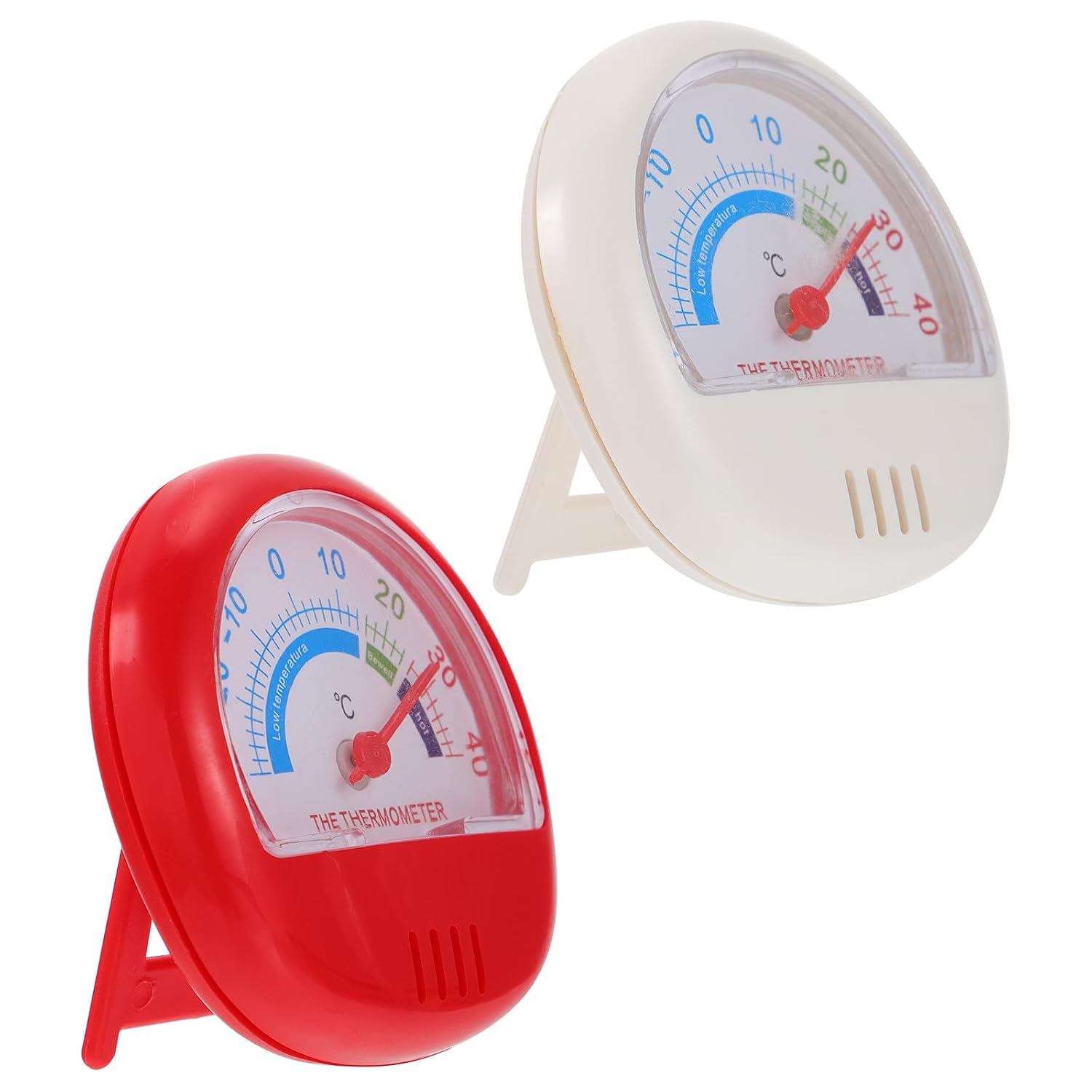 Artibetter Lot de 2 Thermomètres en Plastique Miniatures pour Réfrigérateur et Congélateur, Outil de Mesure de Température Précis, Blanc et Rouge, la Cuisine et Conservation Aliments