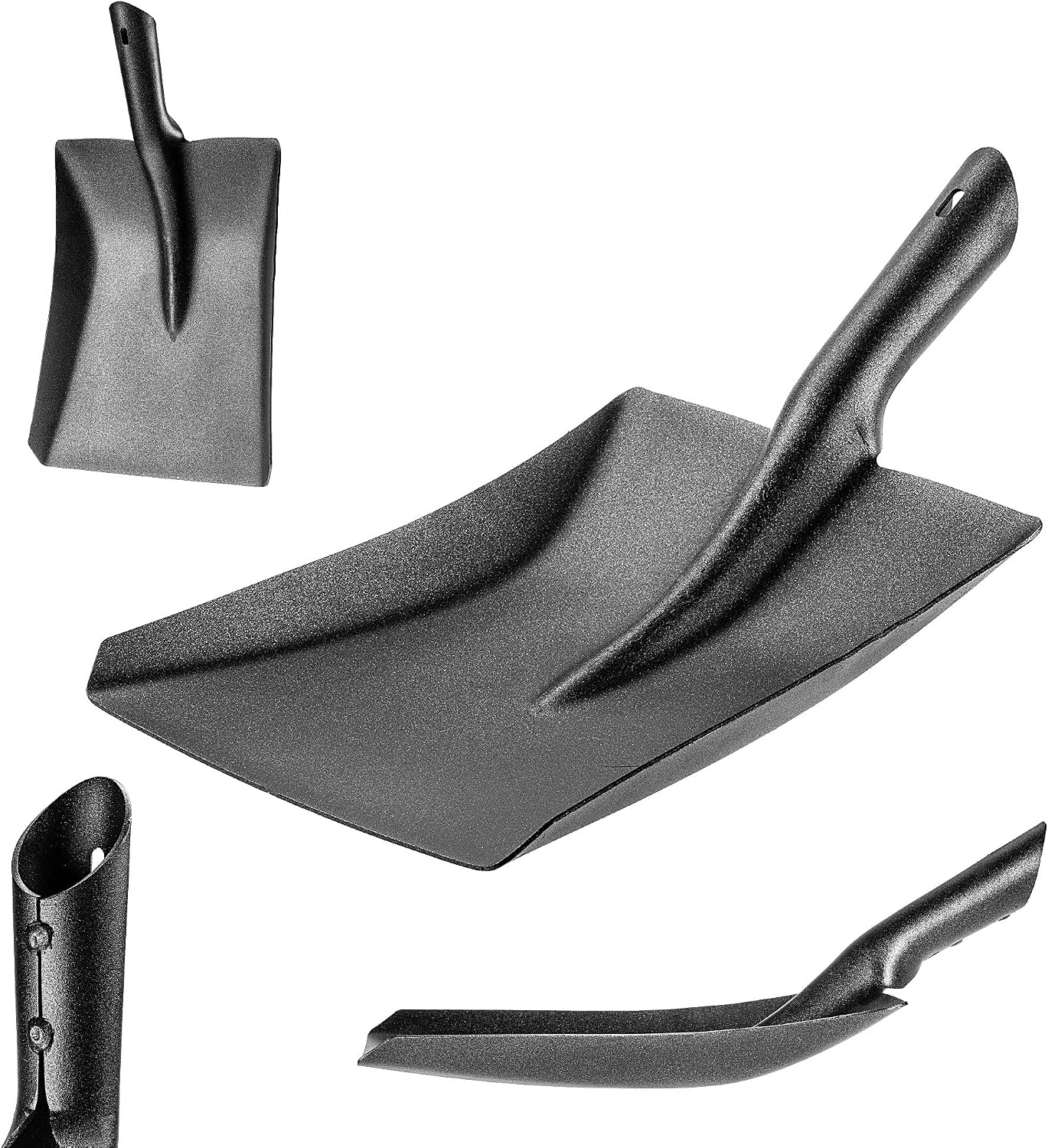 KADAX Pelle de jardin sans poignée, robuste, pour le jardin, universelle, sans manche, en acier, pelle à sable (noir, 41,5 x 24 cm)
