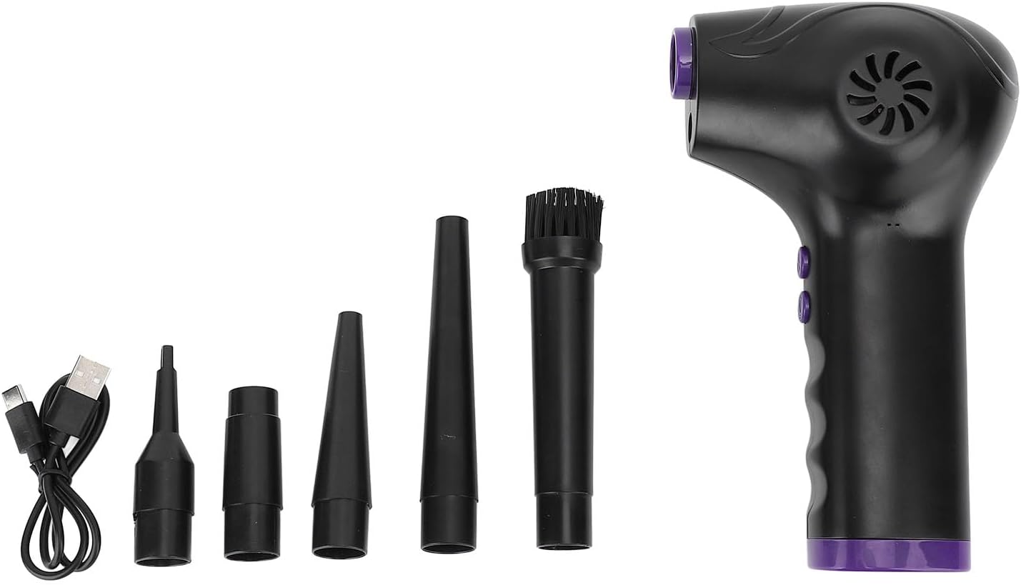 Air Cordslessles sans fil à air puissant soufflant de poussière 60000rpm 2 vitesse Rechargeable Clavier Nettoyer avec 5 buses et légers pour les sièges d'auto électronique pour