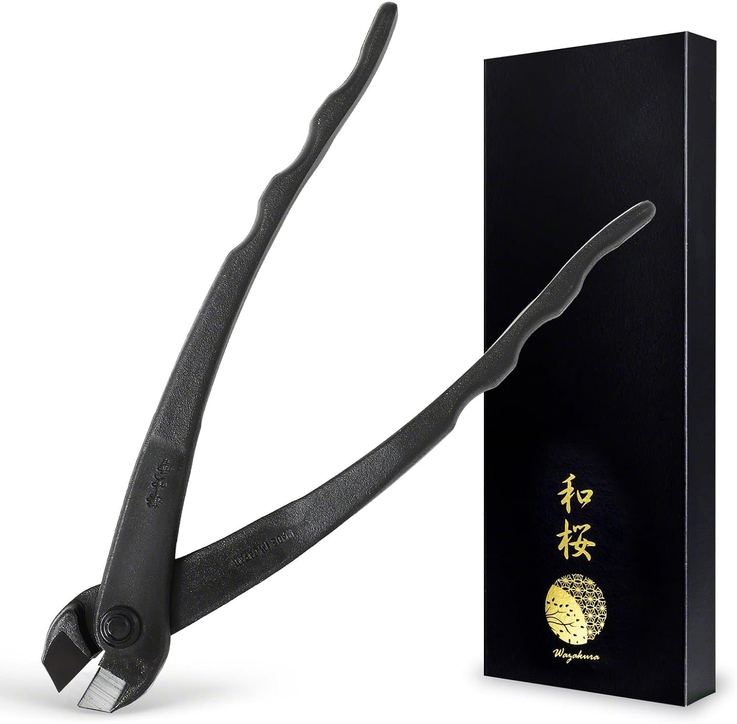 Wazakura Coupe-Fil Bonsaï 195 mm en Acier Carbone Noir, Forgé au Japon