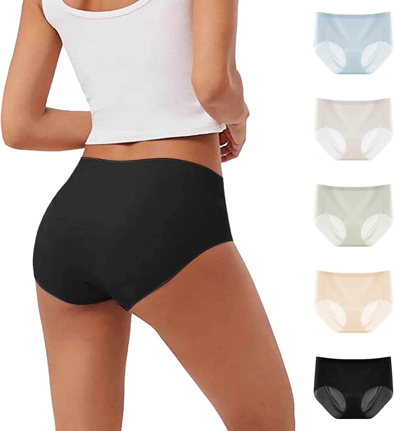 Momolaa Culotte Fuite urinaire Femme Lavable Lot de 5 sous-vêtements Populaires Confortables et Respirants en Soie glacée sans Traces pour Femmes Culotte Fuite urinaire Femme Lavable