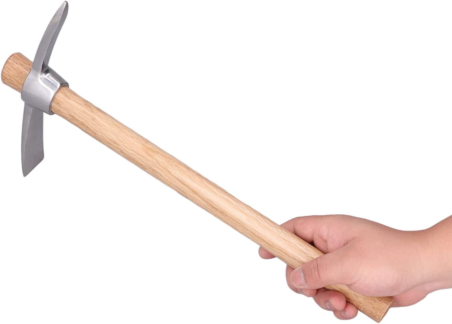 Cyrank Pioche De Pioche, Pioche D'herminette Forgée De 15,7 Pouces avec Manche en Bois, Pioche De Désherbage, Cultivateur à Main, Pioche De Jardin pour Le Jardinage, Ameublir Le Sol