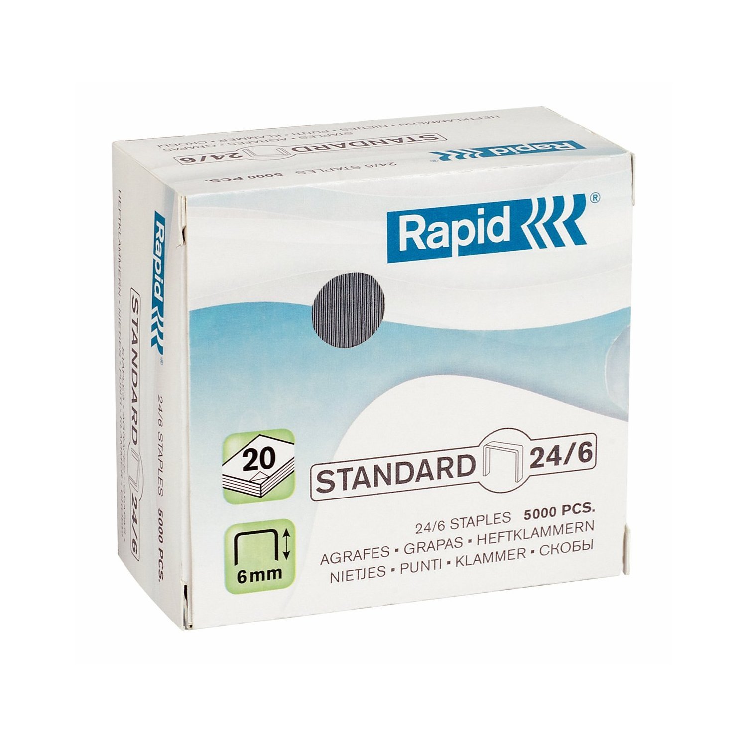 Rapid 24859800 Boîte de 5000 Agrafes 24/6 mm Galva
