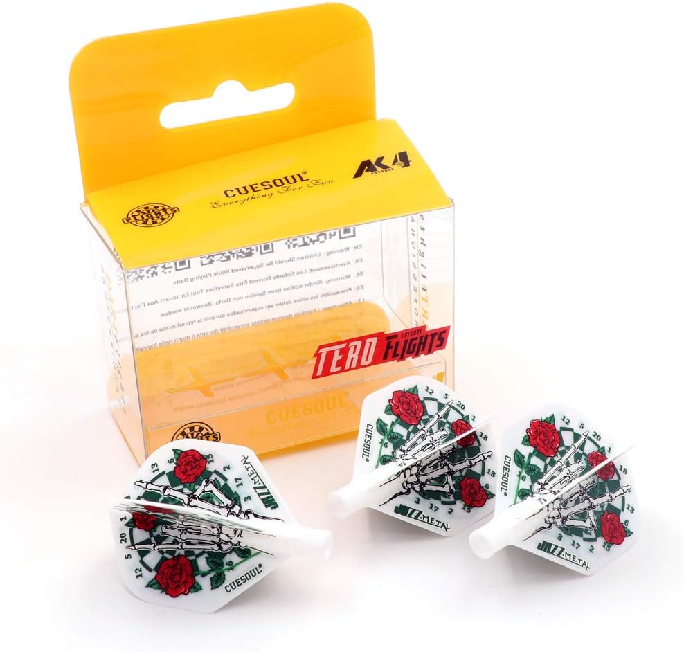 CUESOUL TERO AK4 Dart Flights Forme Standard/Slim avec Motif Attrayant, Lot de 3 pièces