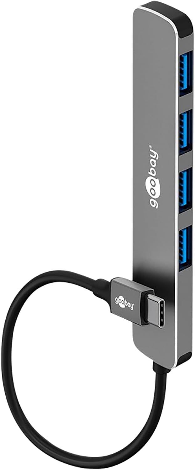 goobay USB C 3.2 – USB A 3.2 / USB-C vers 2xUSB-C/2xUSB-A, hub pour Ordinateurs Portables, tablettes, Smartphones, taux de Transfert jusqu'à 5 Gbit/s, Compatible avec Windows/Linux/macOS – 79159