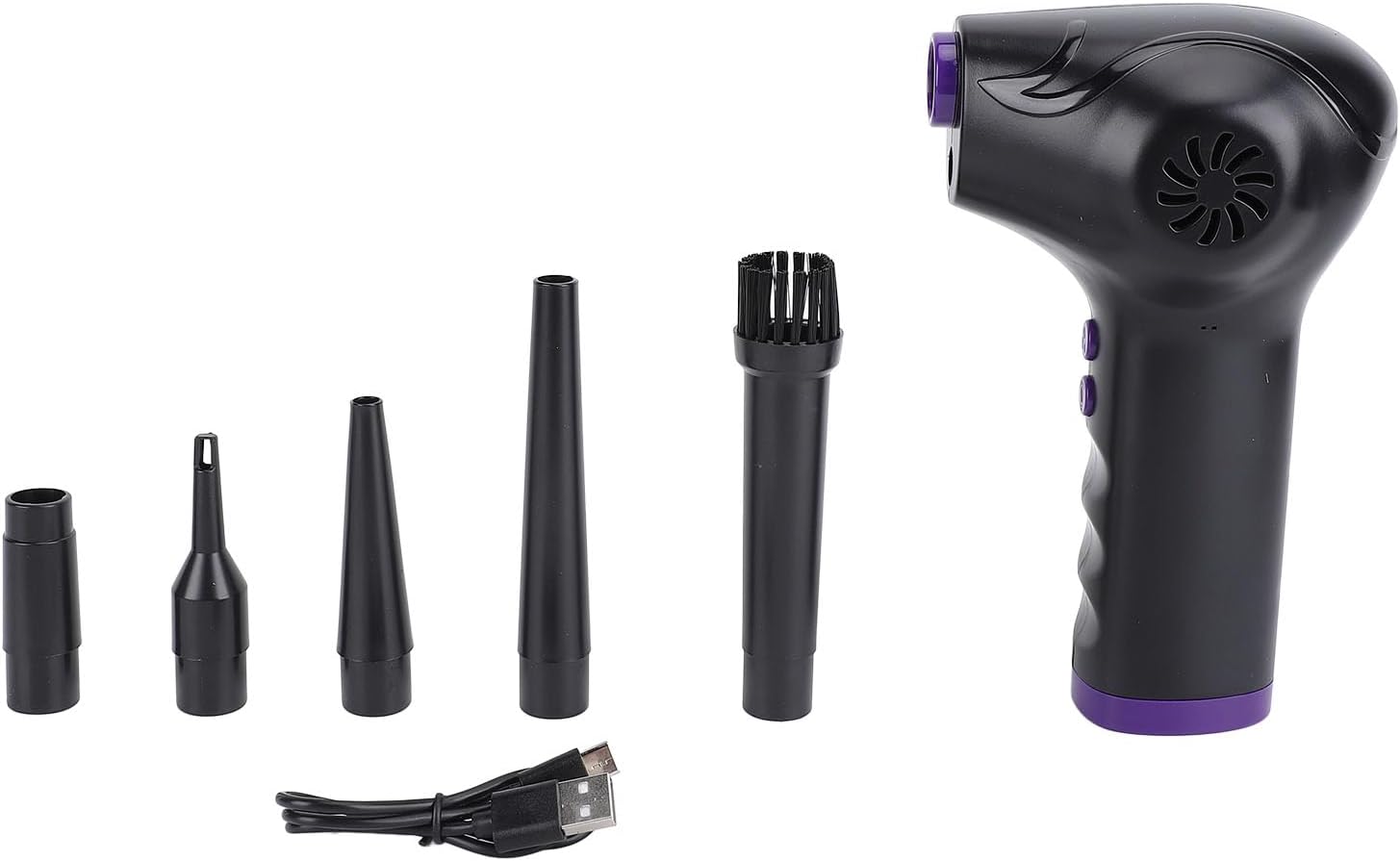 YUYTE Souffleur D'Air sans Fil Duster électrique Air comprimé Duster 51000 Tr/min 3 Vitesses Sèche-cheveux avec 6000mAh Batterie LED Lumière pour le Nettoyage du Clavier Ordinateur