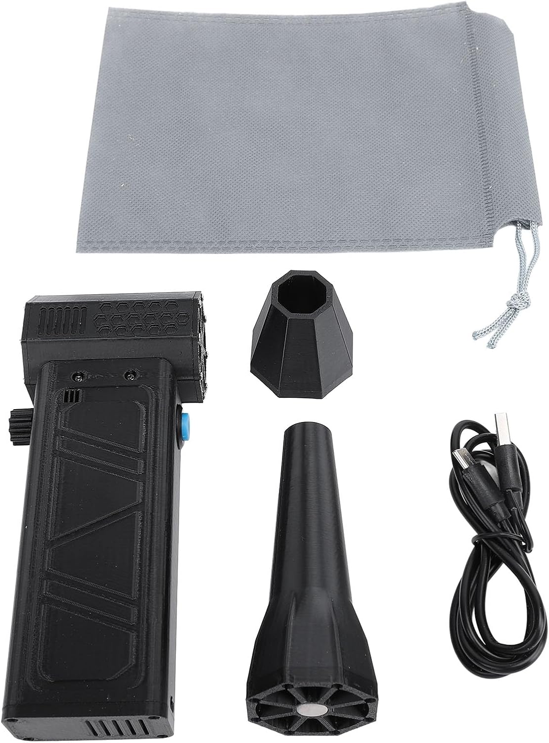 Souffleur d'air Électrique Professionnel, Ventilateur Turbo Portable, 140000 RPM avec Charge Rapide USB C, pour Nettoyage Clavier Voiture Maison (Grise)