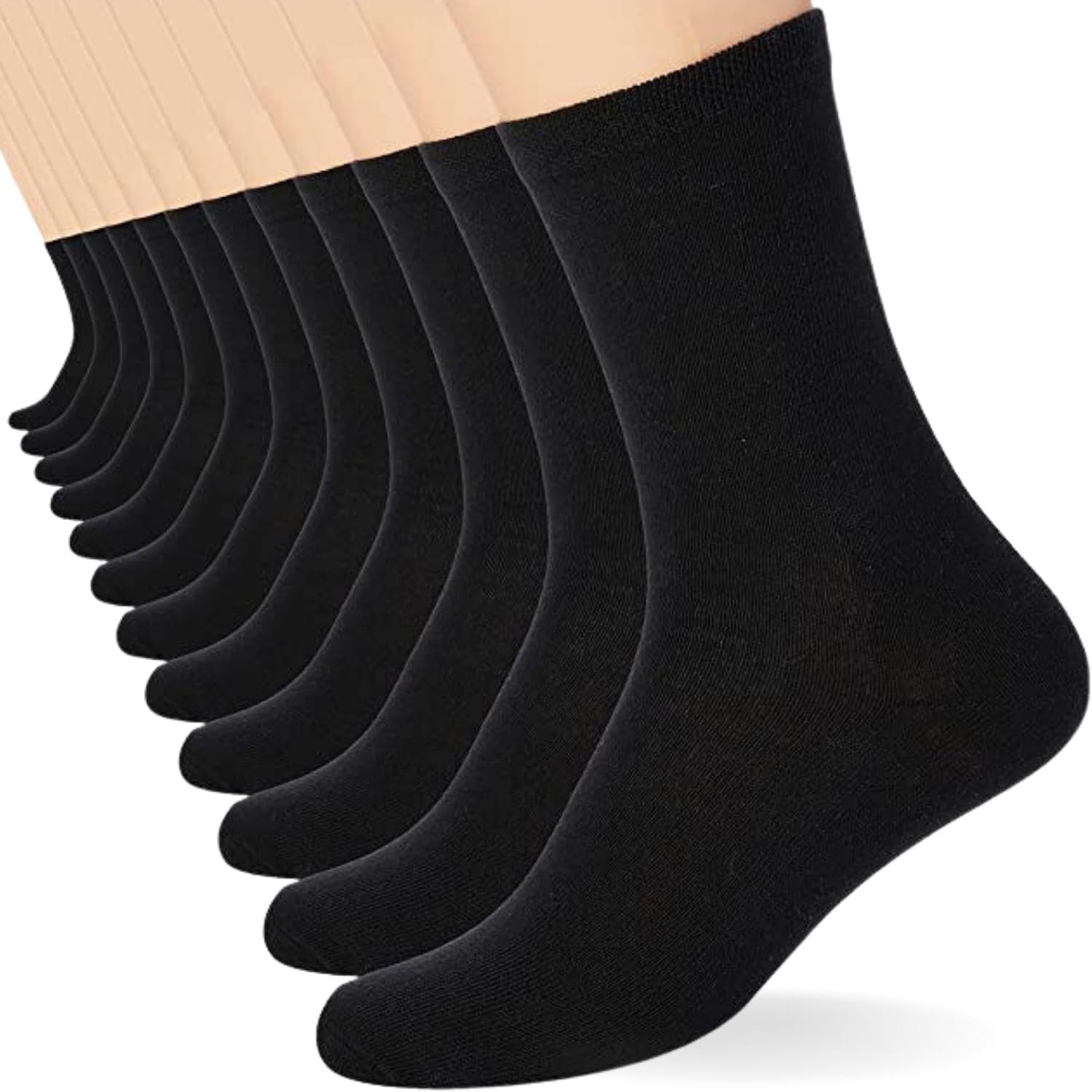 FM London Fm London Lot de 12 Paires de Chaussettes Unisexes Calf Socks Mixte (lot de 12)