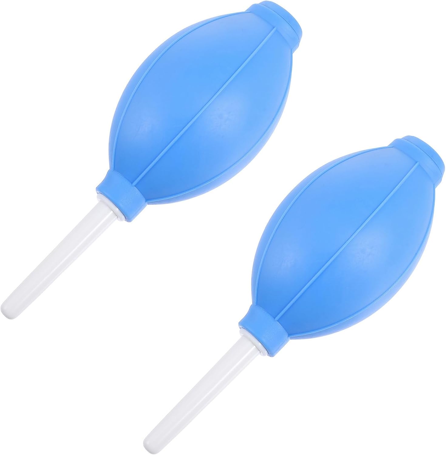 Silicone Poire Soufflante Ovale 2 Pièces, Bleue, Embouts Courts