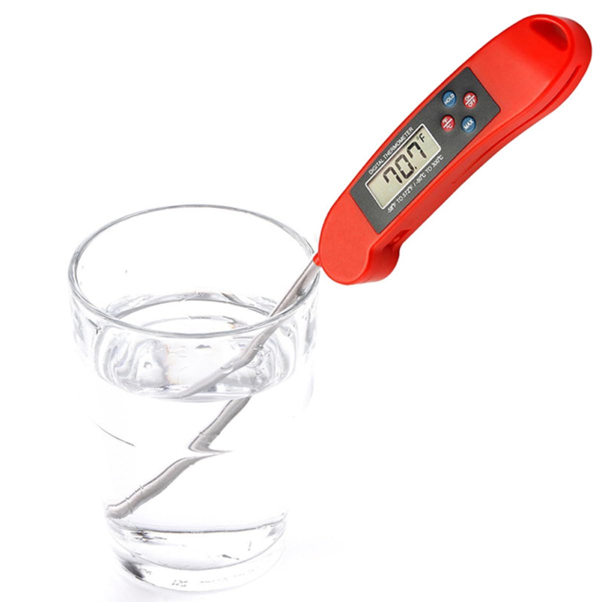 Thermomètre Numérique Cuisine à Sonde Rouge, Mesure 50°c à 300°c