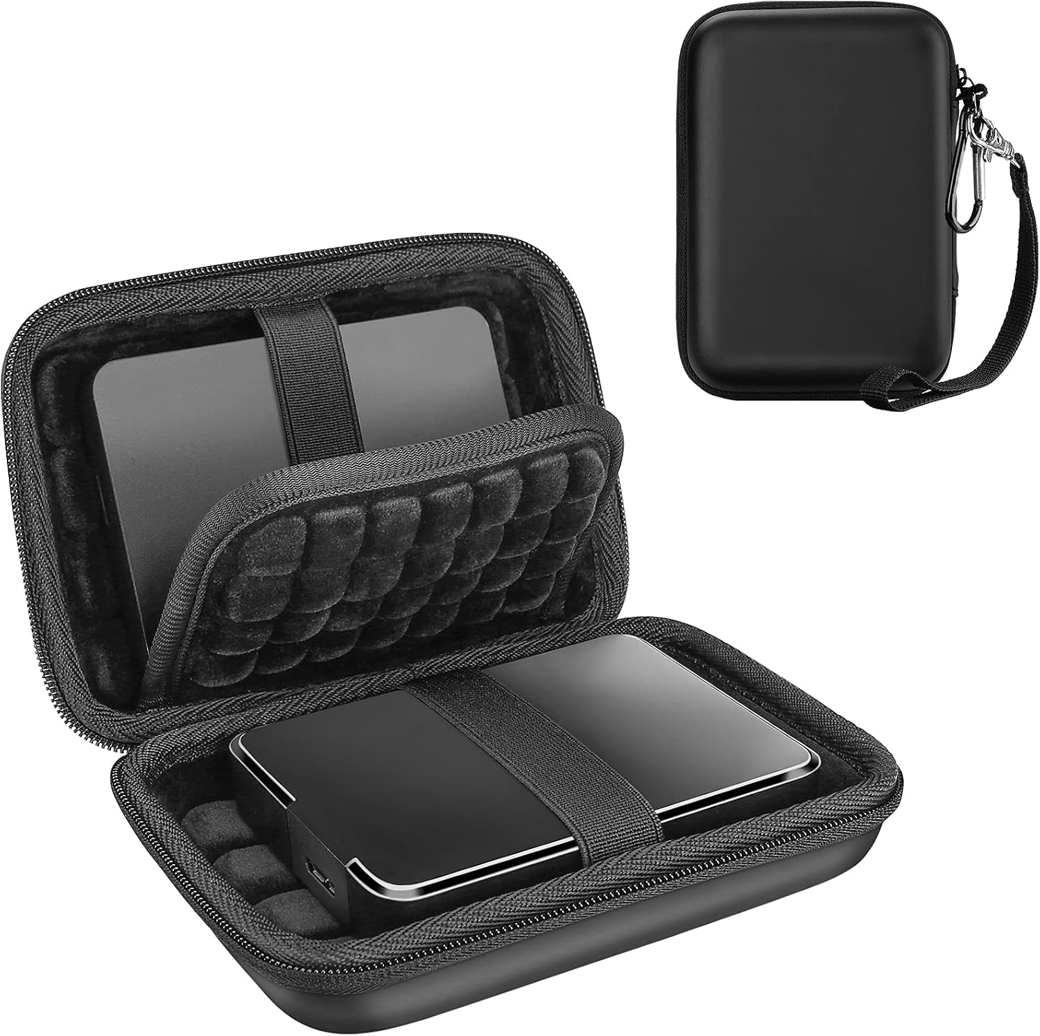 ProCase Étui Disque Dur Externe 2 x 2,5", Housse de Protection pour WD, Toshiba, Canvio, Seagate, Samsung SSD HDD, Pochette Portable Antichoc, avec Poche pour Accessoires