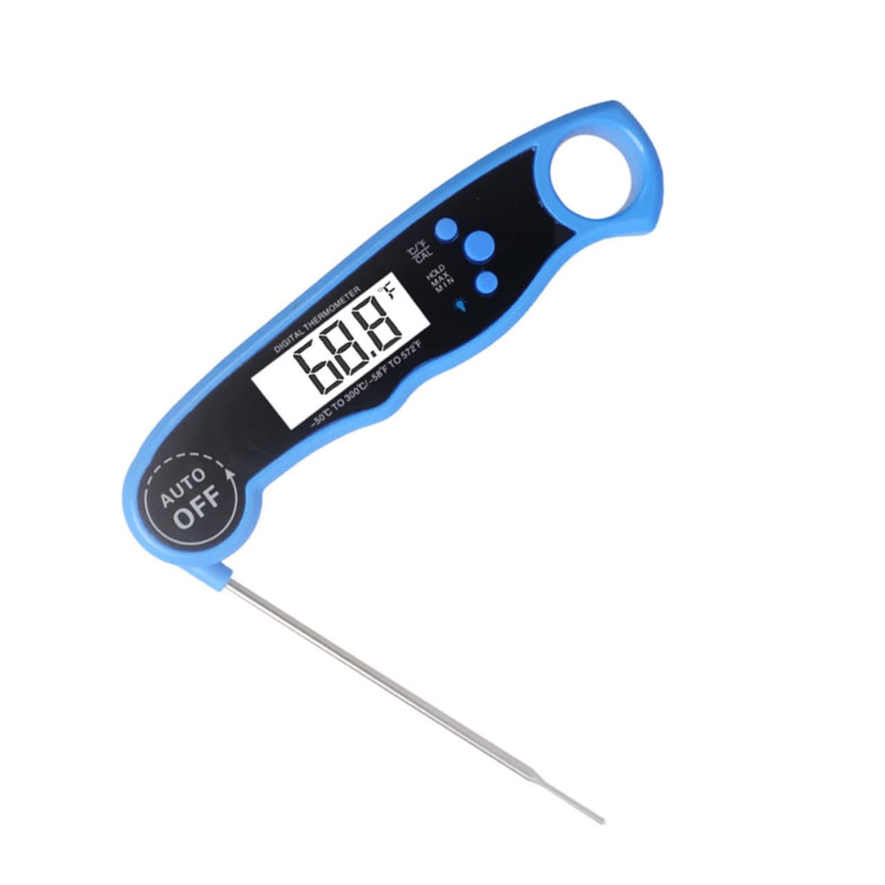 Thermomètre à Lecture Instantanée Numérique, Sonde Pliable, Bleu