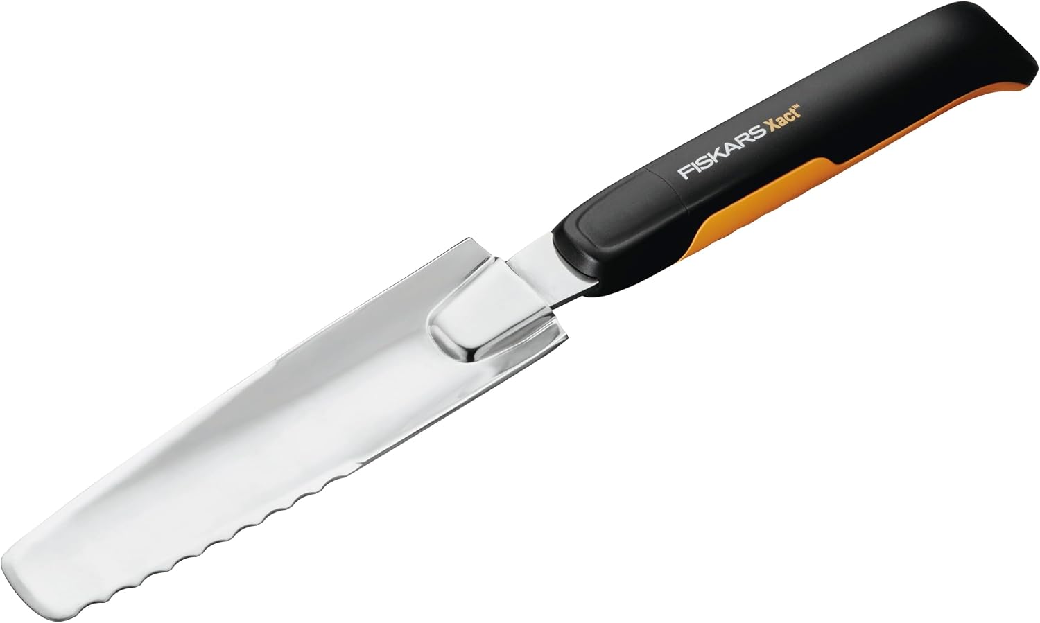 Fiskars Gouge de désherbage pour extirper les mauvaises herbes à racines plus profondes, Longueur : 39,6 cm, Noir/Orange, Acier inoxydable/Plastique, Xact, 1027046