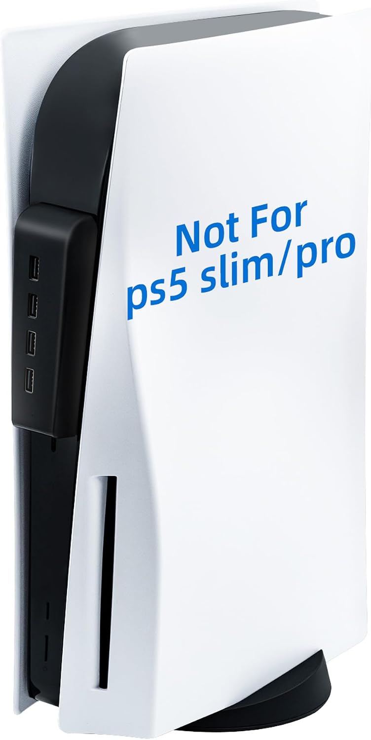Mcbazel PS5 Hub USB 2.0 4 Ports, Multiport USB Très Grande Vitesse des Données Hub Portable pour PS5 Digital Edition/UHD/PC/Ordinateur