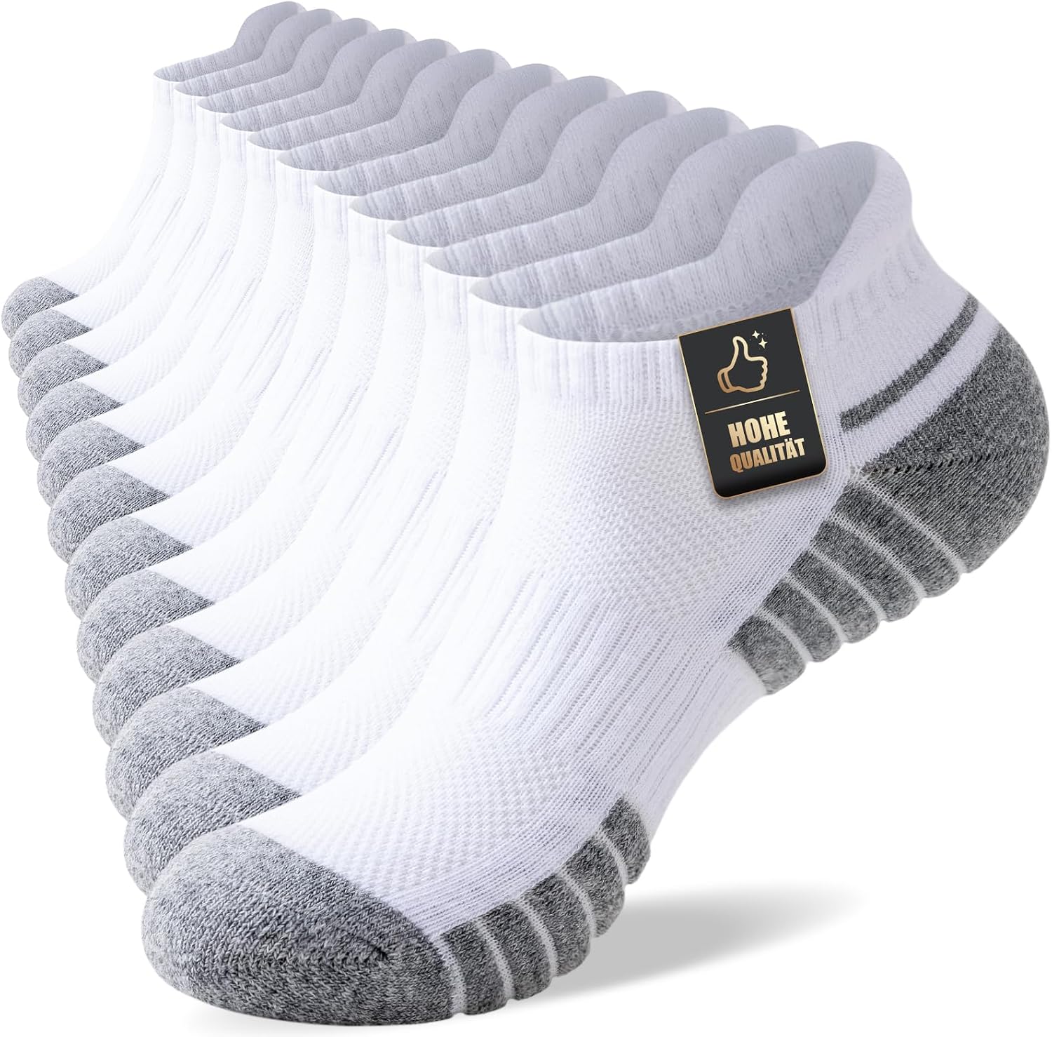 SockWaddles Chaussettes Hommes Femme 35-38 39-42 43-46 47-50，Chaussettes de Sport Hommes Femmes，Chaussettes de Running Respirantes，Coton Chaussettes de Basses Course Unisexe 6 Paires