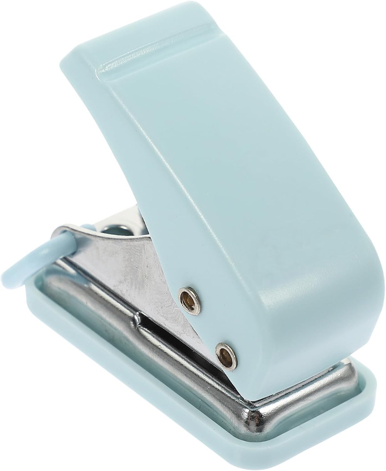 Mini Perforatrice de Bureau Bleue, Plastique et Acier Inoxydable