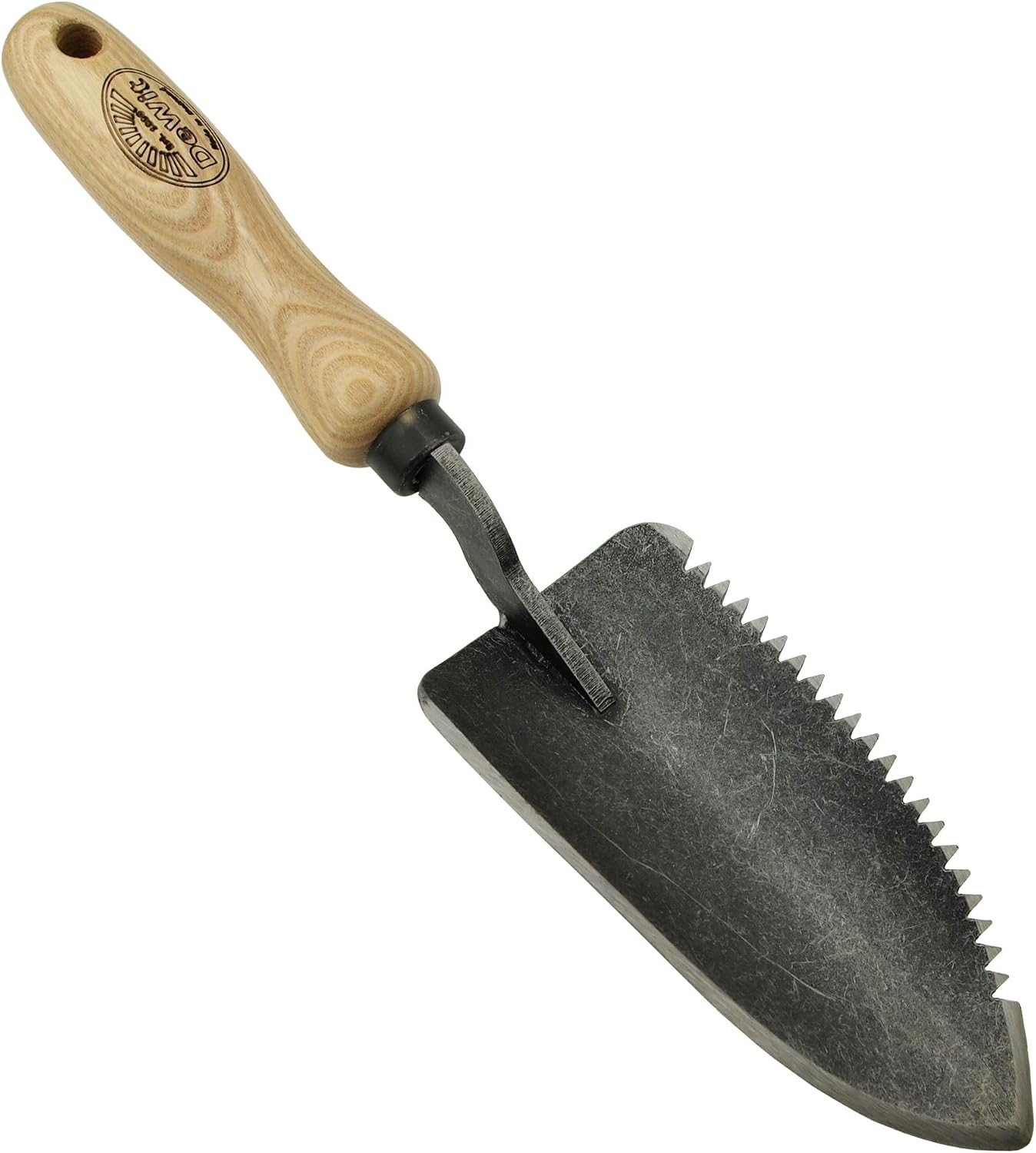 DeWit Truelle à fleurs « Welldon » dentée 33 cm I Pelle à fleurs professionnelle & désherbeur de qualité supérieure I Pelle manuelle certifiée FSC® I Pelle de jardin faite à la main I Garden Tools –