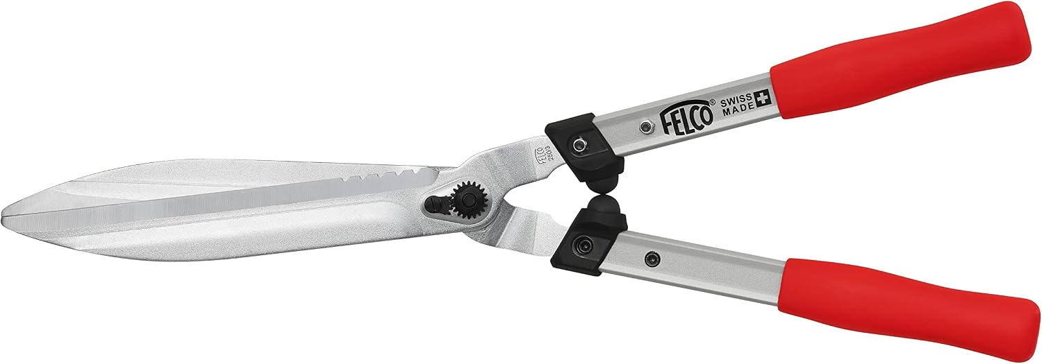FELCO 250-57 Taille-haies (longueur 57 cm, longueur de la lame 25 cm, poignées en aluminium en I, lames avec revêtement en chrome, sécateur, grandes lames, vis de graisse)