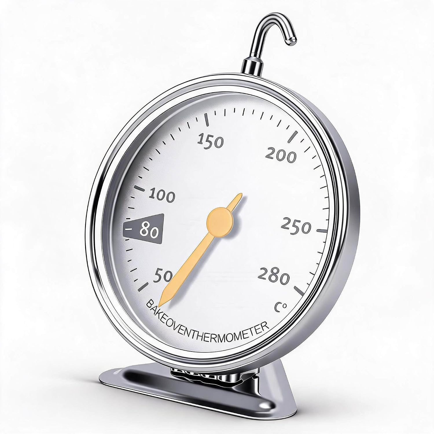 Dpofirs Thermomètre de Four, Thermomètre de Cuisson en Acier Inoxydable avec Grand Cadran Facile à Lire pour la Cuisson et le Rôtissage en Cuisine, Plage de Température de 50 à 280 Degrés