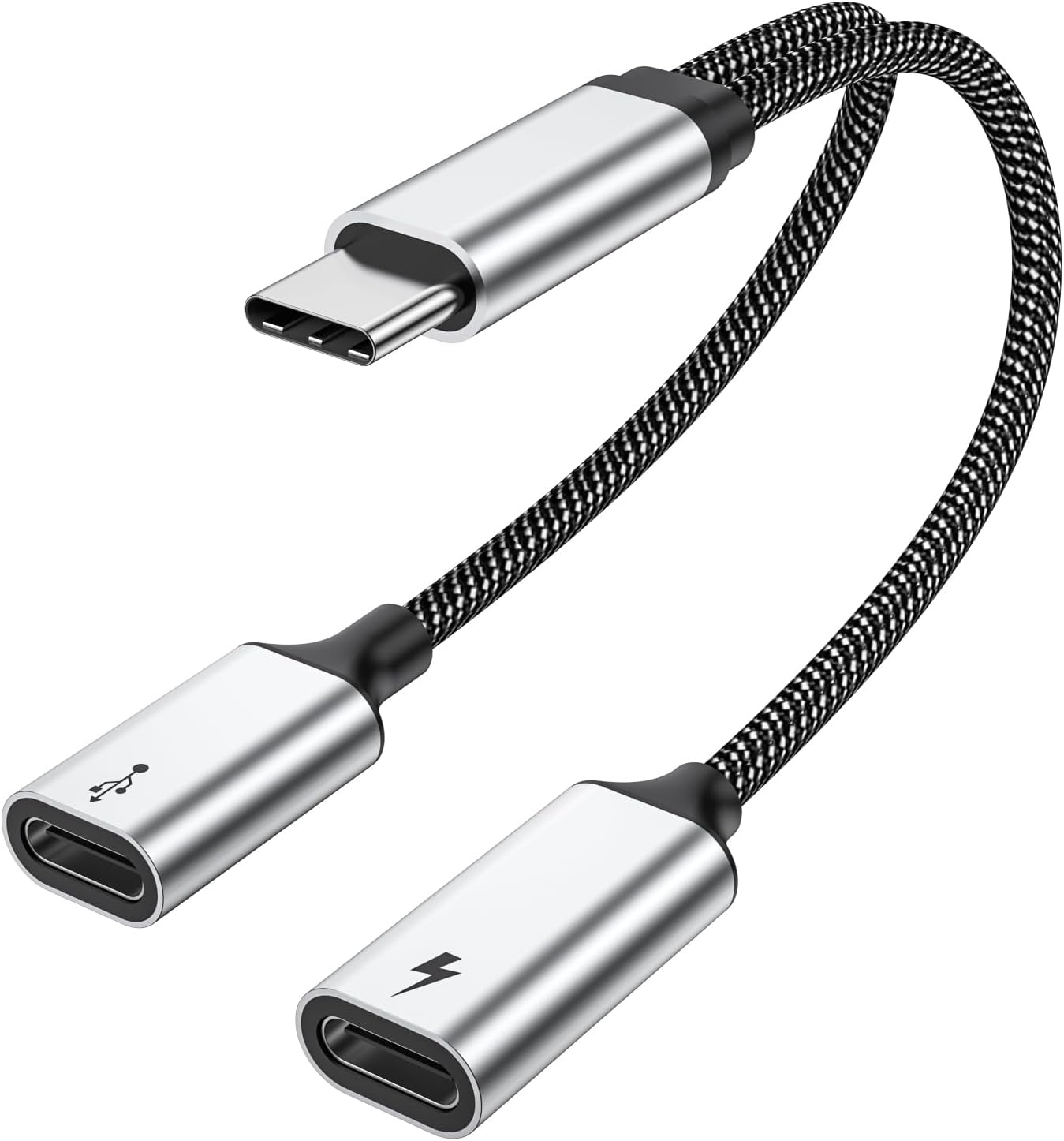 MOGOOD Splitter USB-C 1 vers 2, 60W PD, 480Mbps, Double USB-C, Type-C Kabel