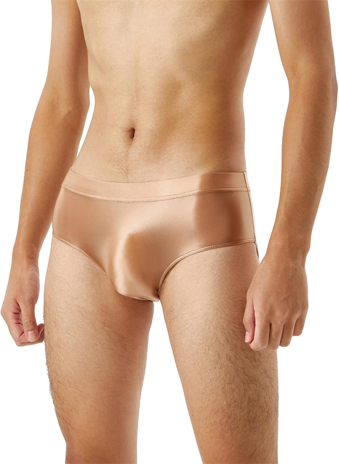 Slip Homme Dim Entrejambe pour Hommes sans Couture Brillant Soyeux Haute élastique Grande Taille Slips pour Hommes sous-vêtements Transparents.
