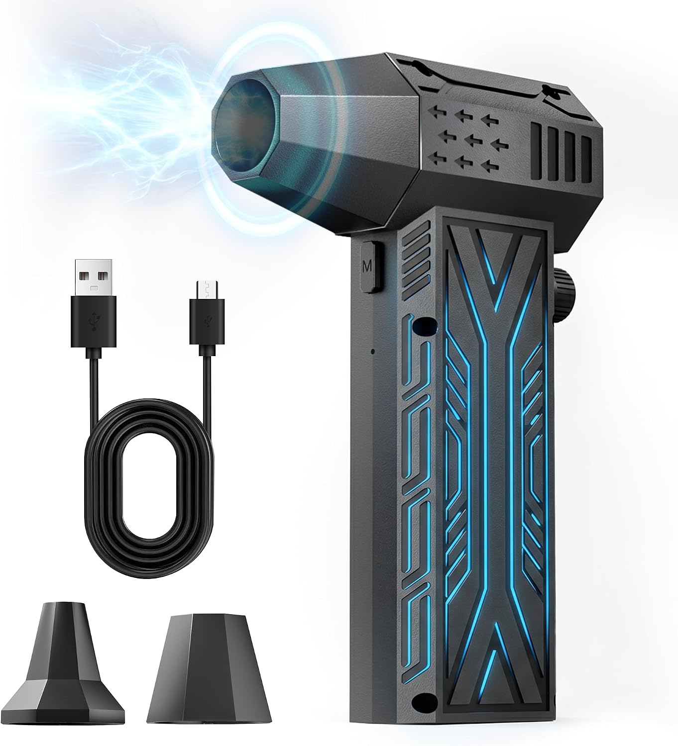 Dépoussiéreur à air comprimé 130 000 tr/min sans balais, rechargeable sans fil, vitesse variable à vitesse infinie pour clavier d'ordinateur, ordinateur portable, maison, voiture