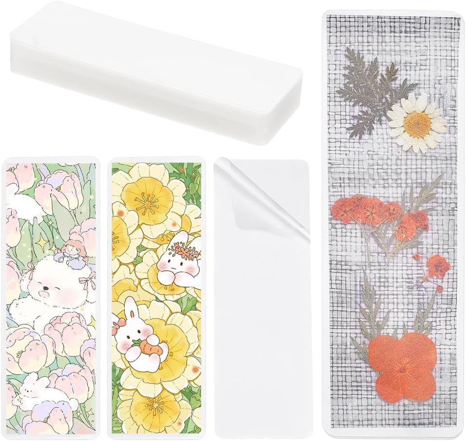 PH PandaHall 200pcs Pochettes de Plastification Bookmark Laminating Pouches, 15x5cm Pochettes pour Marque Pages Signet Les Pochette Plastifieuse pour Marque Pages, Amoureux des Livres