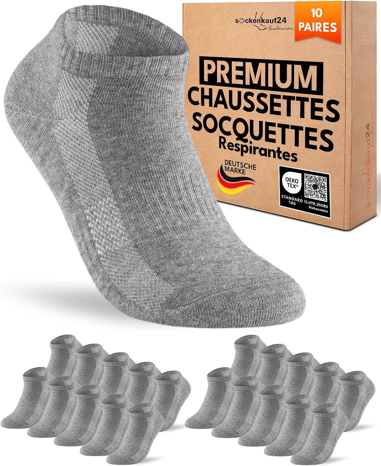 10 Paires Chaussettes Basses Homme Femme Socquettes Courtes Coton Respirant