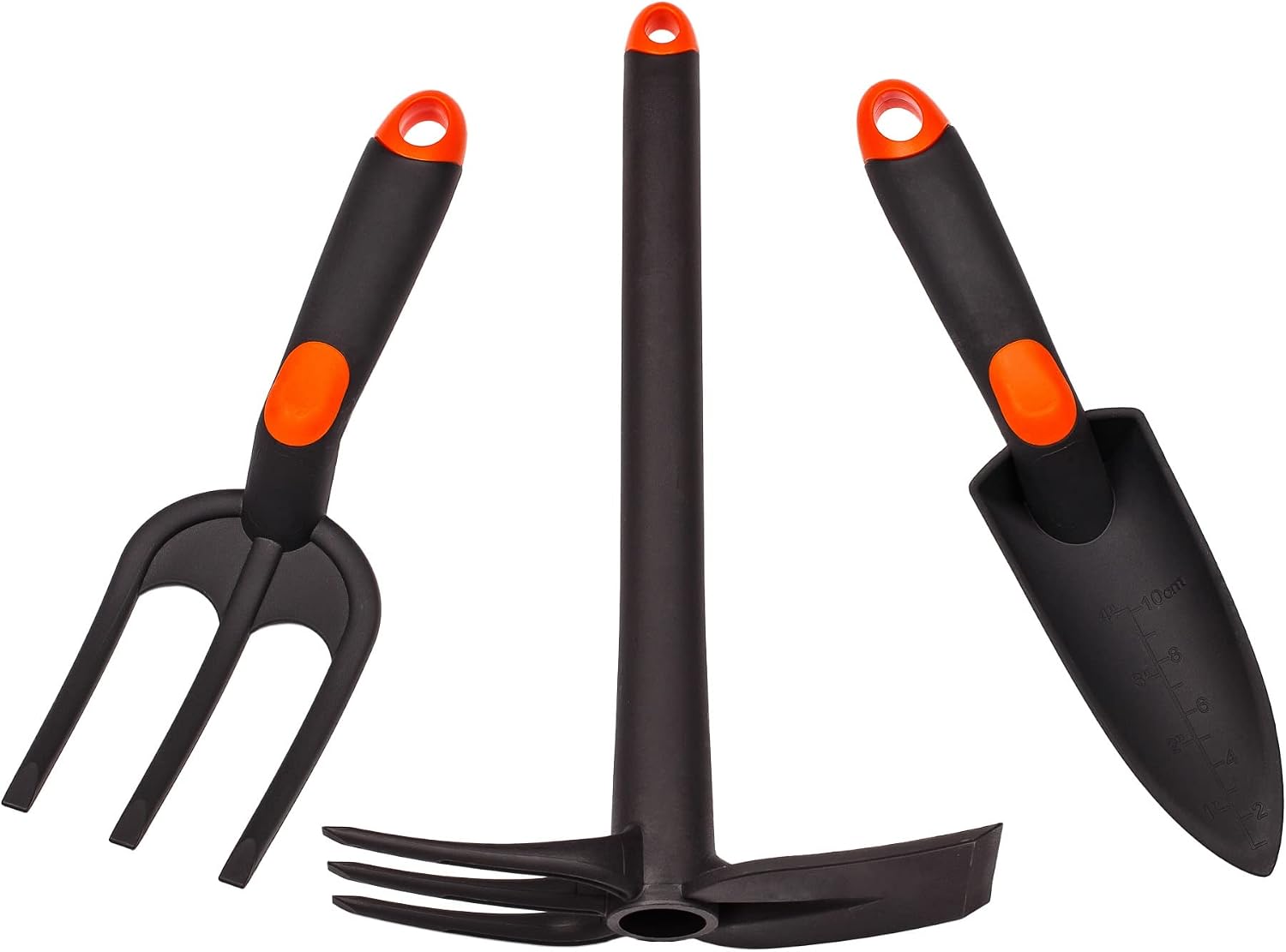 MIVOS Kit d'entretien Outils à Main de Jardin pour Plantes et Jardinage - Bâton de Plantation - Truelle de Fleurs - Double Binette - Mini Râteau - Plastique Renforcé de Fibre de Verre