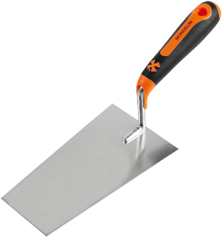 Truelle Carrée INOX Manche Bimatière – Lame Forgée 20 cm – Outil de Jardinage et Bricolage Ergonomique