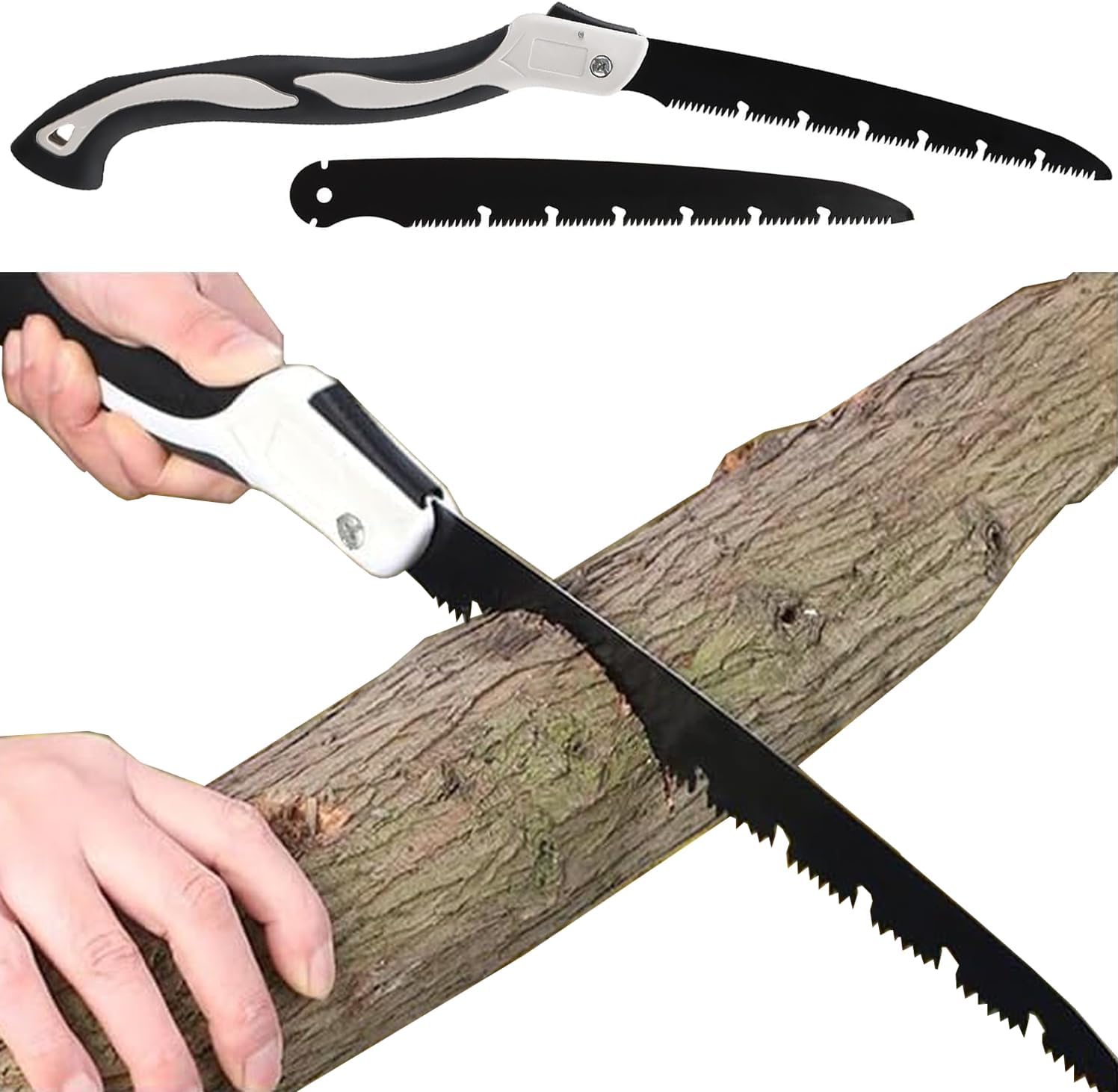 210mm Coupe Branche Telescopique Avec lame de rechange Scie à Main Pliante D'extéRieur Avec Verrouillage de SéCurité Scie à Métaux Coupe Branche Scie à Bois Scie D'élagage