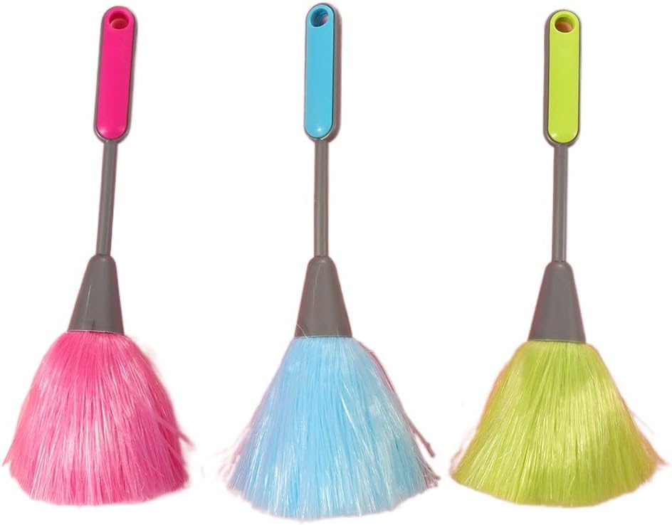 Vctitil Lot de 3 brosses de nettoyage multifonctions pour clavier d'ordinateur portable et de bureau - Poignée bicolore (rose, bleu, vert)