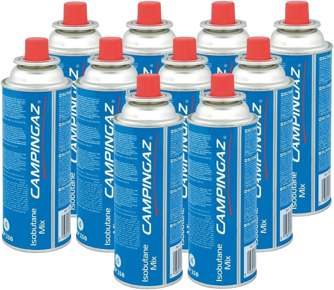 Campingaz CP 250 Lot de 10 cartouches de gaz à valve, mélange isobutane