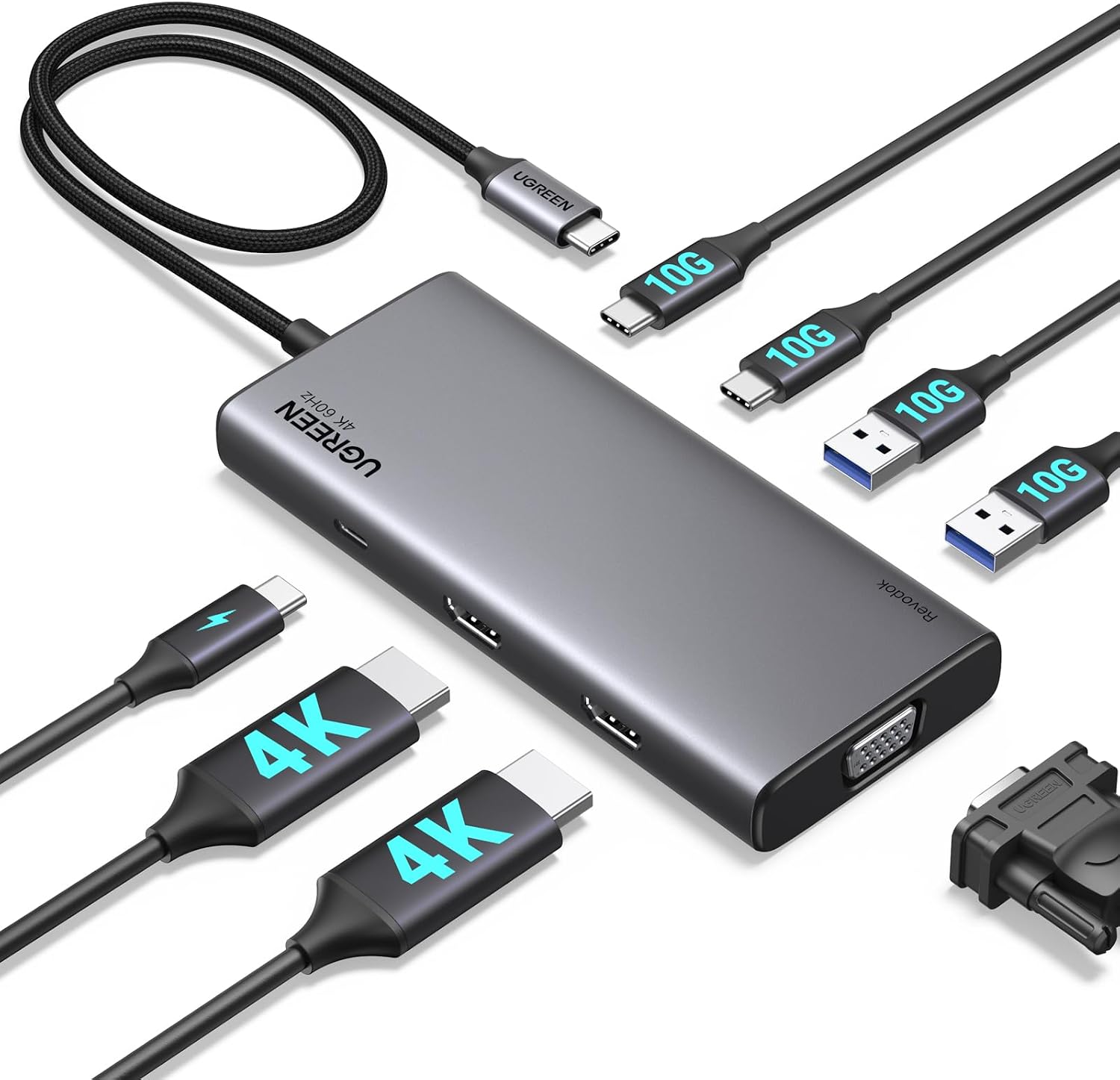 UGREEN Revodok Pro 3081 Hub USB C 8 en 1 Docking Station Triple Affichage