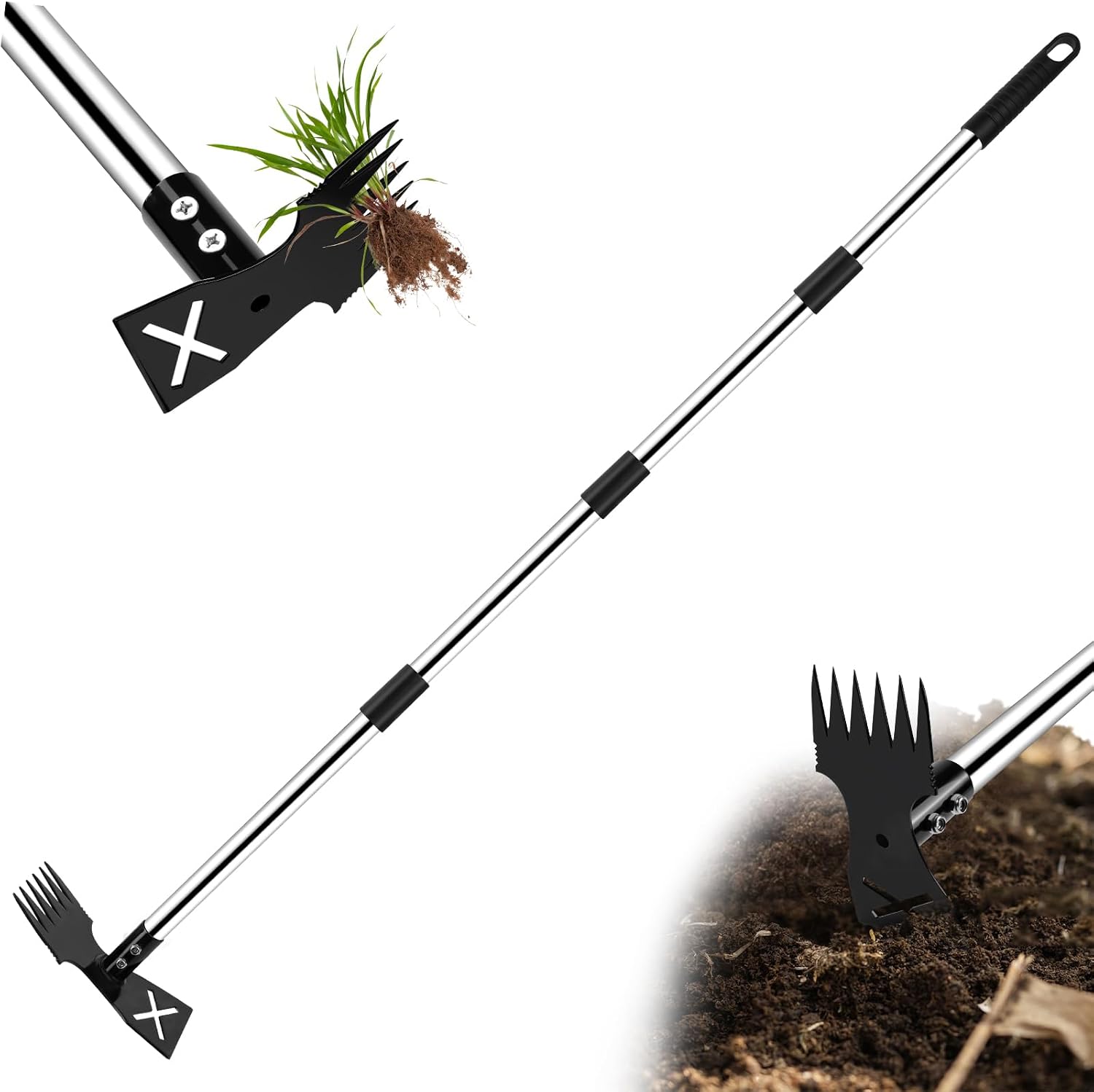 Desherbeur Manuel Long Manche, 150CM Outil de Désherbage Manuel