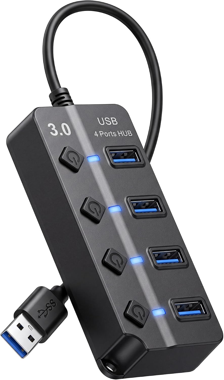 Hoppac Hub USB 4 Ports, 1 USB 3.0 et 3 USB 2.0