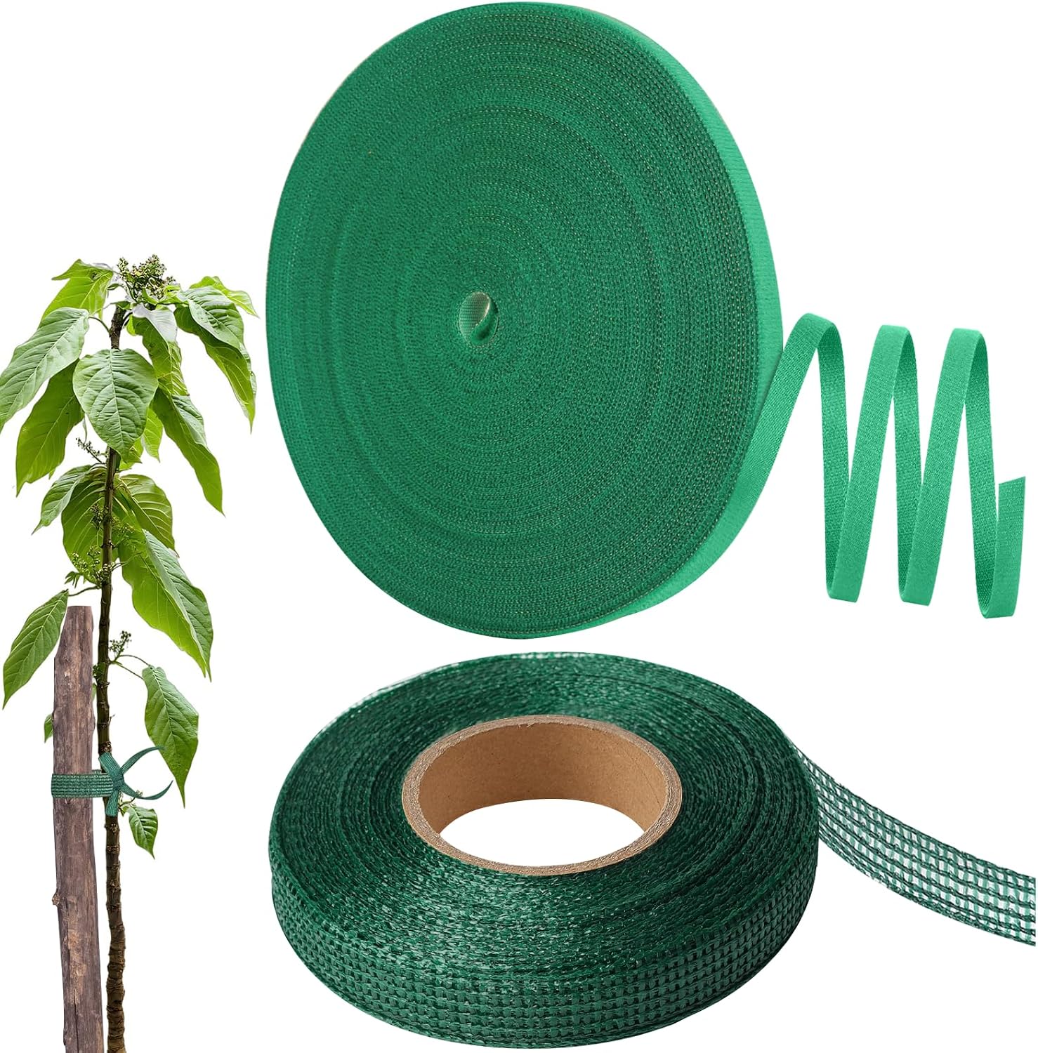 Ruban pour Plantes 2Pcs Attaches de Jardin pour Plantes pour Les Plantes Grimpantes - Ruban de Jardin pour Plantes, Gestion de Câbles, 10mm x 20m, 2,8cm x 50m